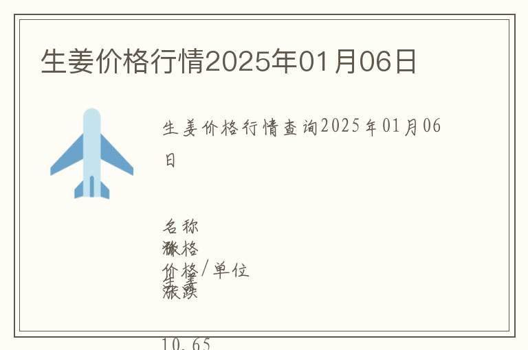 生姜價(jià)格行情2025年01月06日