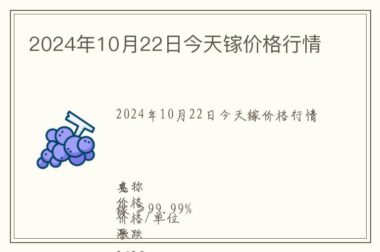 2024年10月22日今天鎵價(jià)格行情