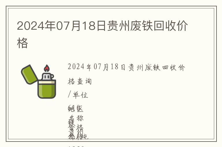 2024年07月18日貴州廢鐵回收價格