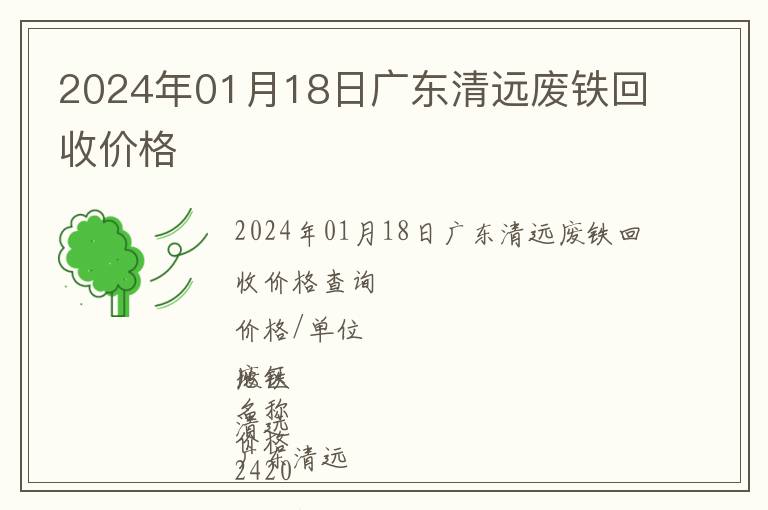 2024年01月18日廣東清遠(yuǎn)廢鐵回收價(jià)格