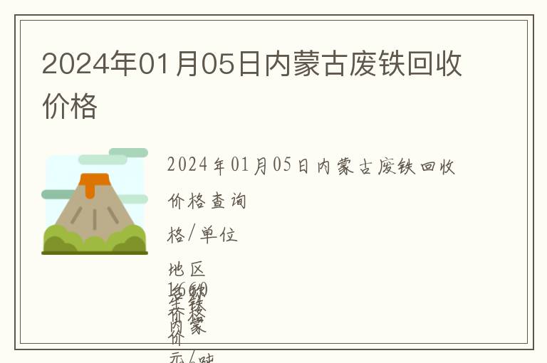 2024年01月05日內(nèi)蒙古廢鐵回收價(jià)格