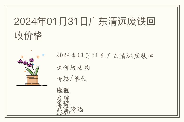 2024年01月31日廣東清遠(yuǎn)廢鐵回收價格