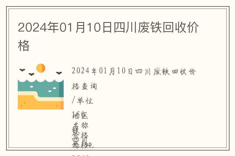 2024年01月10日四川廢鐵回收價格