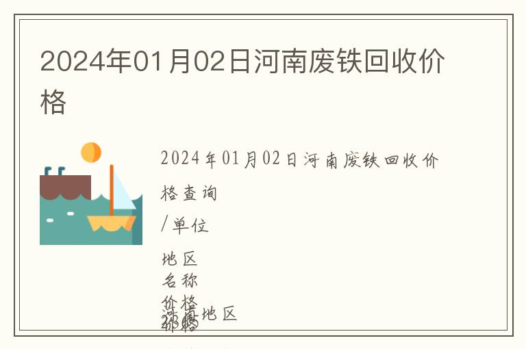 2024年01月02日河南廢鐵回收價(jià)格