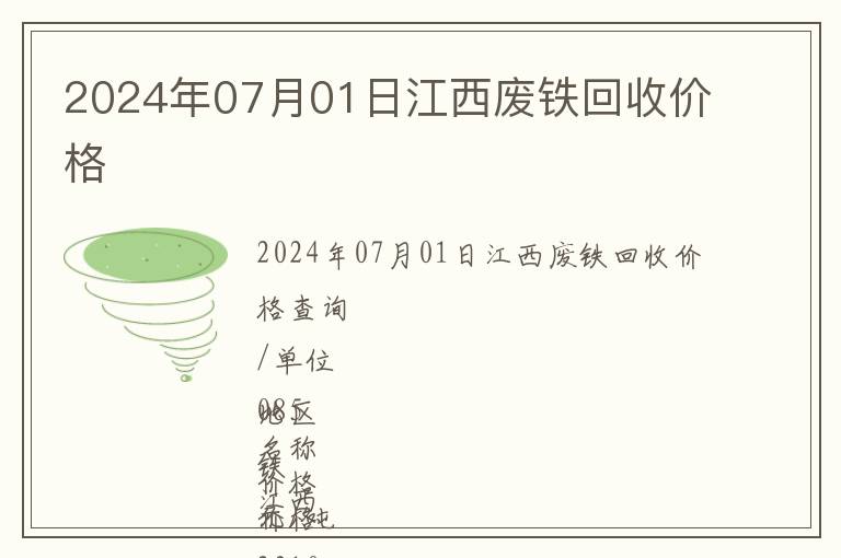 2024年07月01日江西廢鐵回收價(jià)格