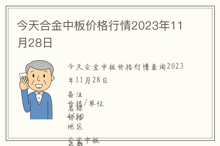 今天合金中板價(jià)格行情2023年11月28日