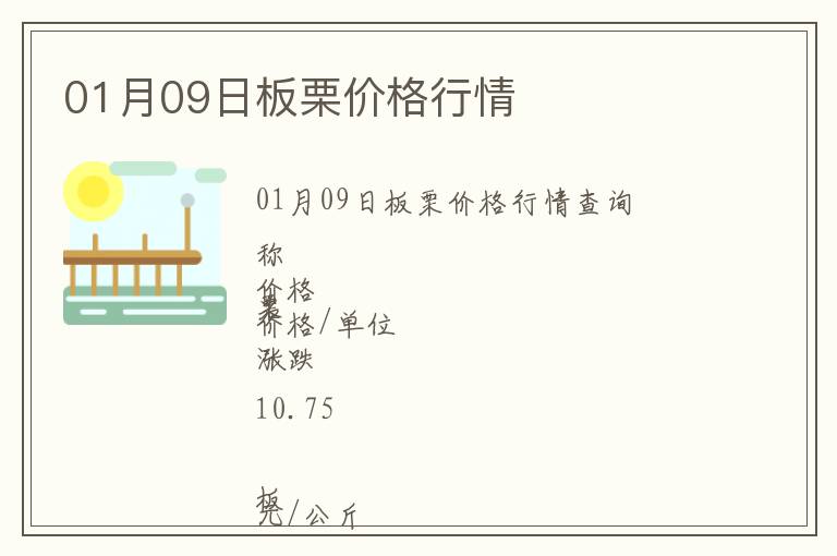 01月09日板栗價(jià)格行情
