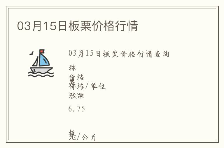 03月15日板栗價格行情