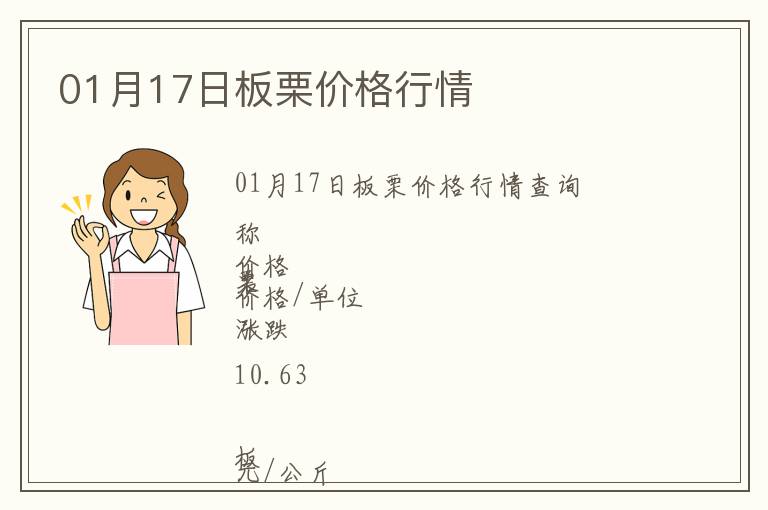 01月17日板栗價格行情