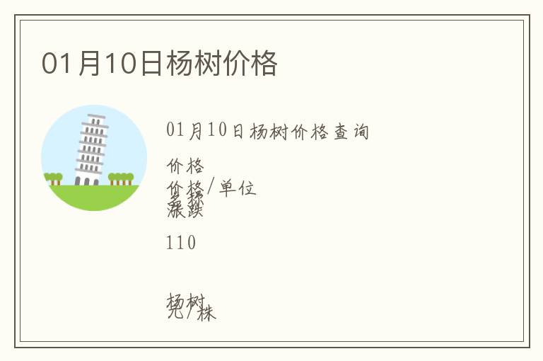 01月10日楊樹(shù)價(jià)格