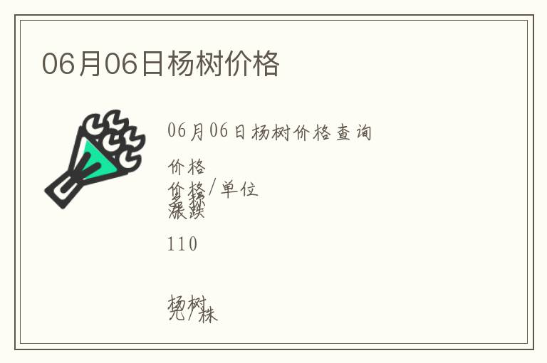 06月06日楊樹價(jià)格