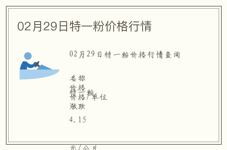 02月29日特一粉價(jià)格行情