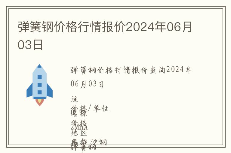 彈簧鋼價(jià)格行情報(bào)價(jià)2024年06月03日