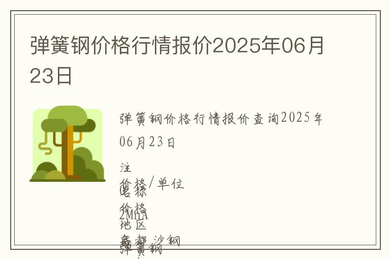 彈簧鋼價(jià)格行情報(bào)價(jià)2025年06月23日