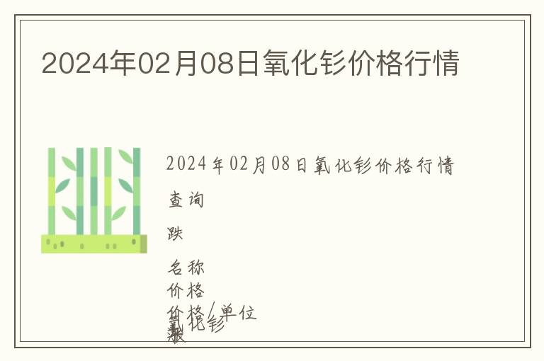 2024年02月08日氧化釤價(jià)格行情