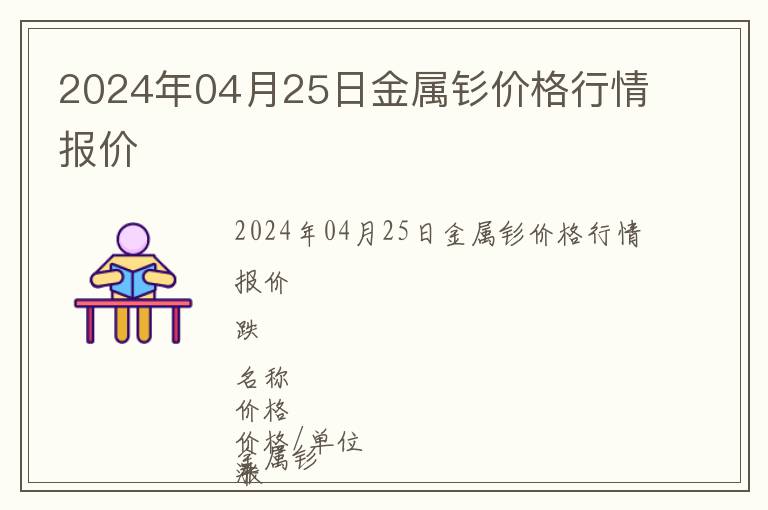 2024年04月25日金屬釤價格行情報價