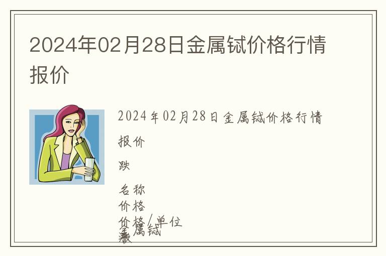 2024年02月28日金屬鋱價(jià)格行情報(bào)價(jià)