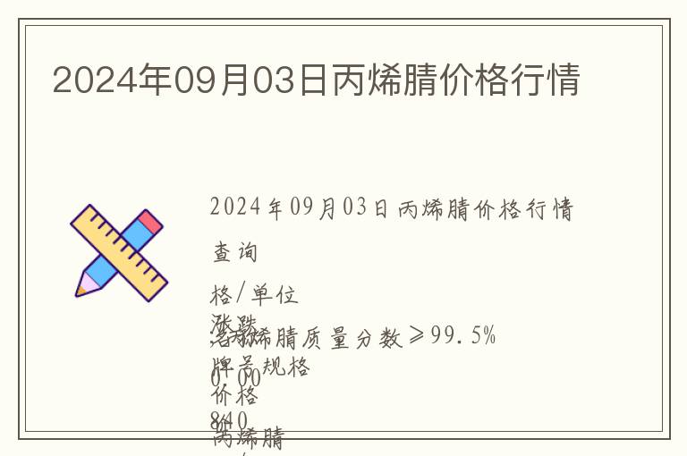 2024年09月03日丙烯腈價(jià)格行情