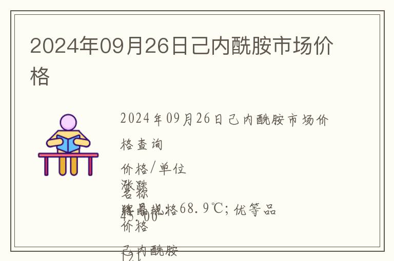 2024年09月26日己內(nèi)酰胺市場價格