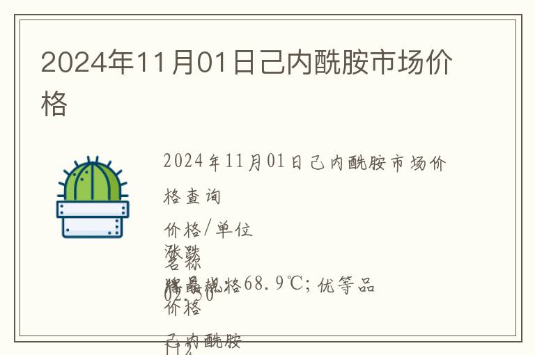 2024年11月01日己內(nèi)酰胺市場價格