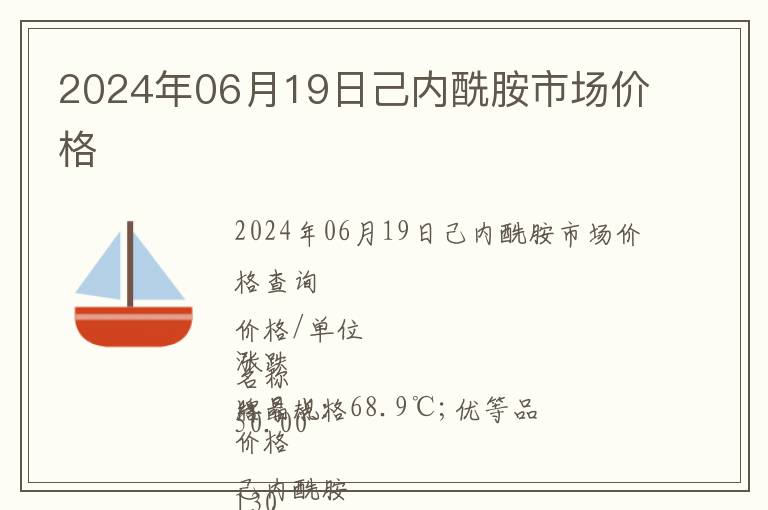 2024年06月19日己內(nèi)酰胺市場價格