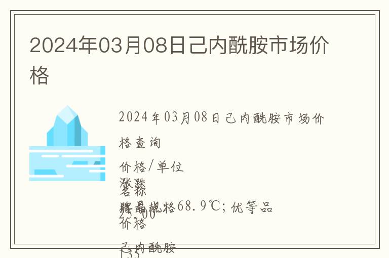 2024年03月08日己內(nèi)酰胺市場(chǎng)價(jià)格