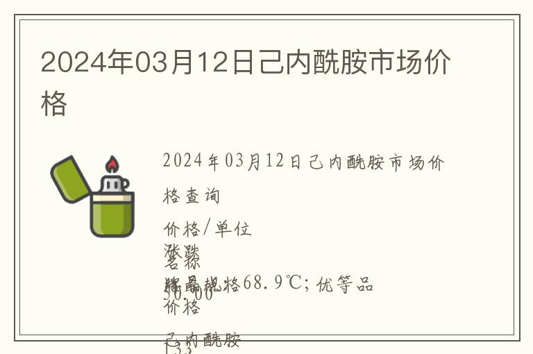 2024年03月12日己內(nèi)酰胺市場價格