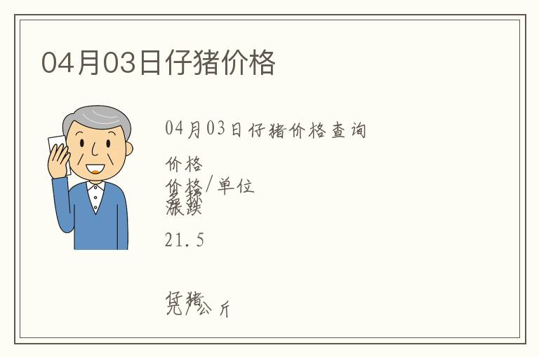 04月03日仔豬價(jià)格