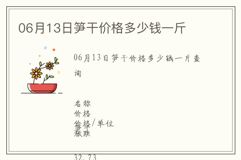 06月13日筍干價(jià)格多少錢(qián)一斤