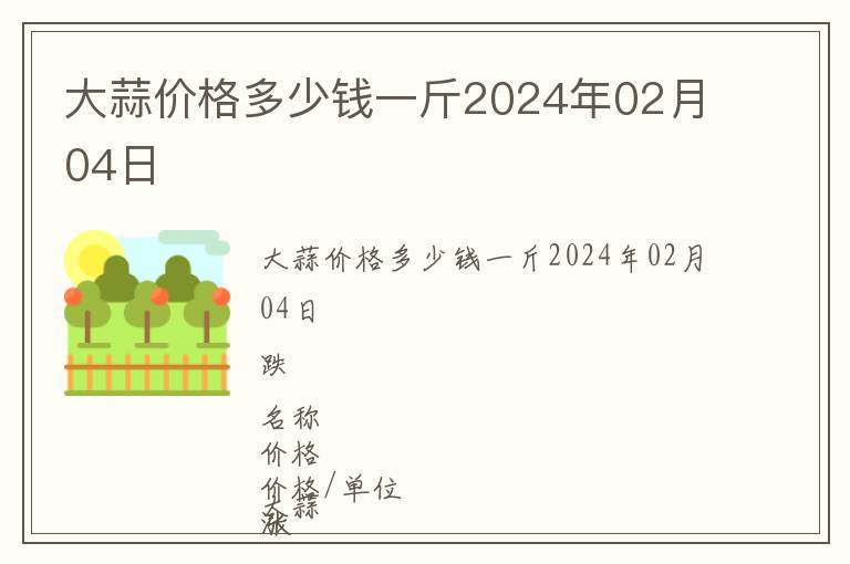 大蒜價格多少錢一斤2024年02月04日