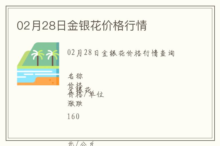 02月28日金銀花價(jià)格行情