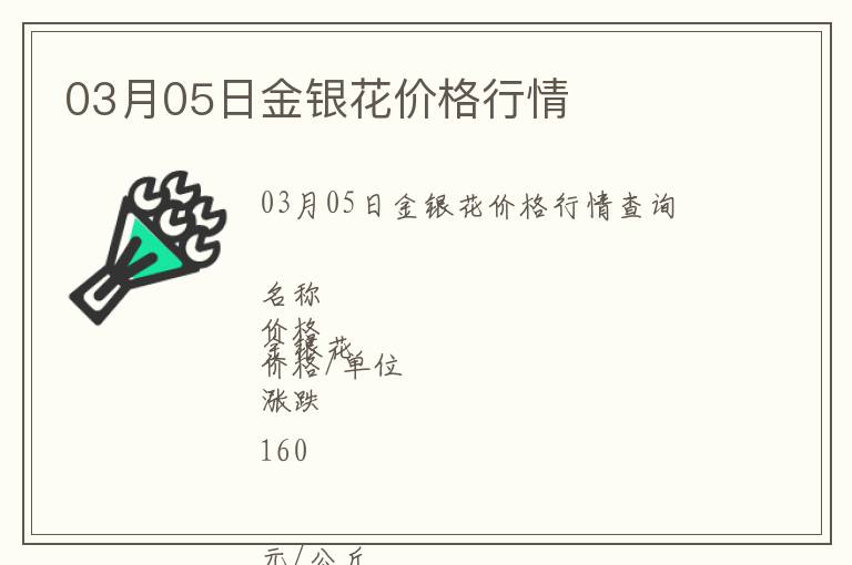03月05日金銀花價(jià)格行情