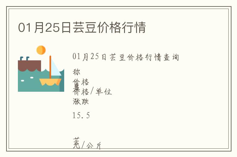 01月25日蕓豆價(jià)格行情