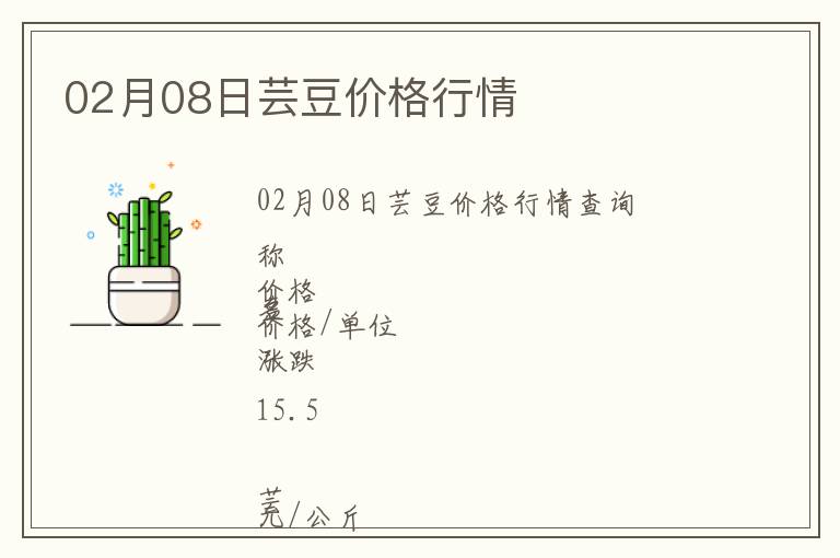 02月08日蕓豆價格行情