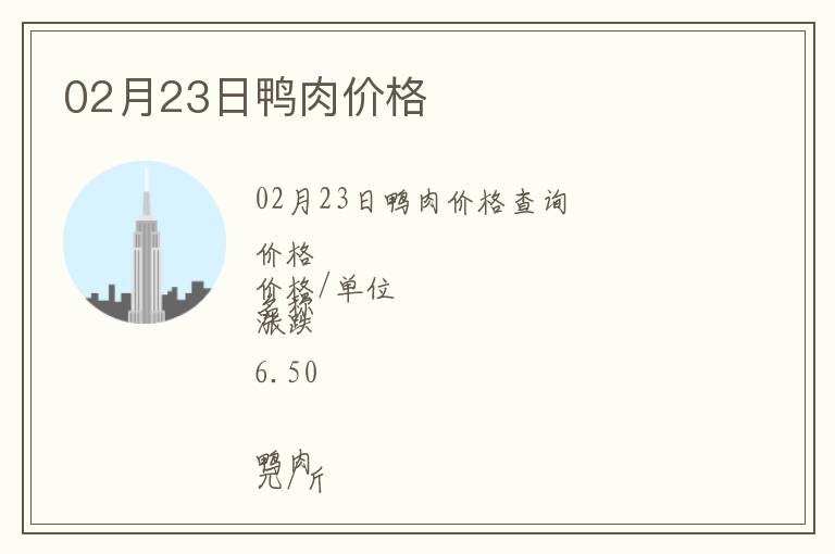 02月23日鴨肉價(jià)格