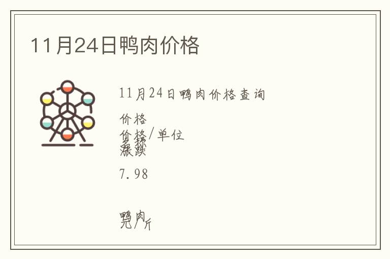 11月24日鴨肉價(jià)格