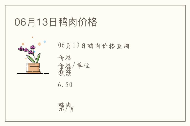 06月13日鴨肉價格