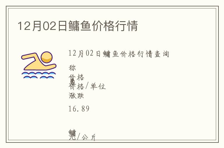 12月02日鳙魚價格行情